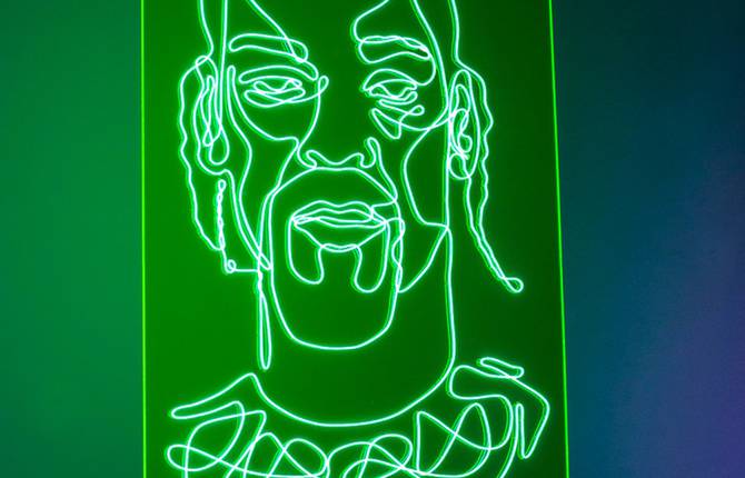 Electrifying Neon Portraits of Rap Artists