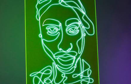 Electrifying Neon Portraits of Rap Artists