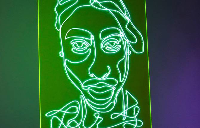 Electrifying Neon Portraits of Rap Artists