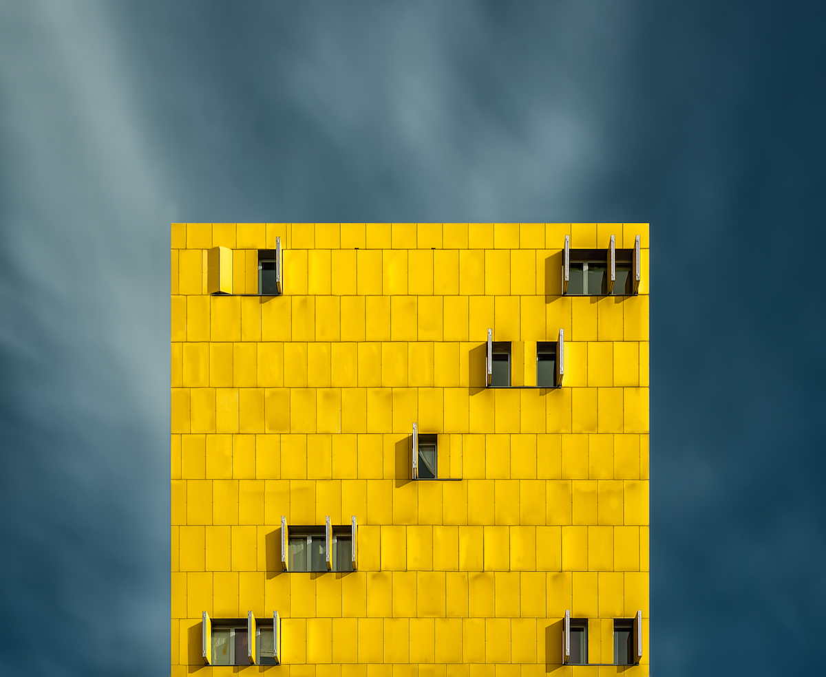 a yellow wall