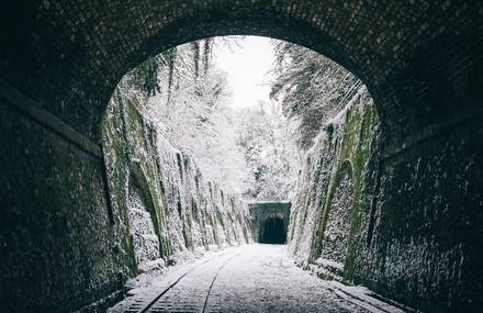 Beautiful Railway In The Snow