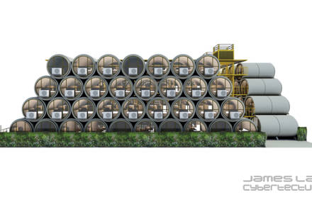 Incredible Concrete Tubes Appartments Concept