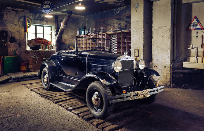 Gorgeous Classic Cars Parked in Garages and Ateliers