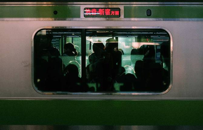 Serene Portraits Amidst Bustling Tokyo