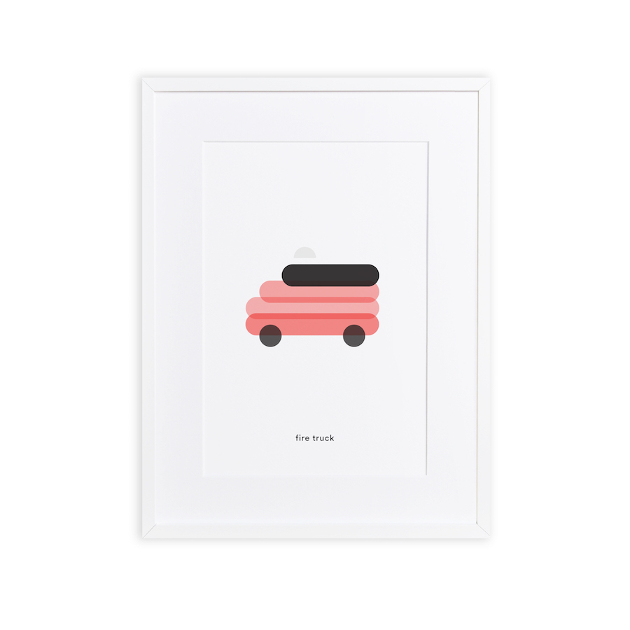 Minimal Print Fire Truck