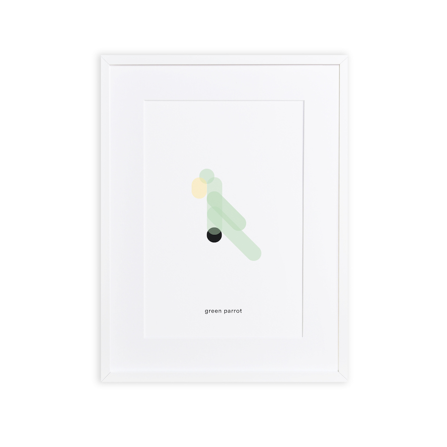 Minimal Print Green Parrot