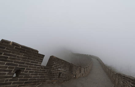 Foggy Walk On the Great Wall of China