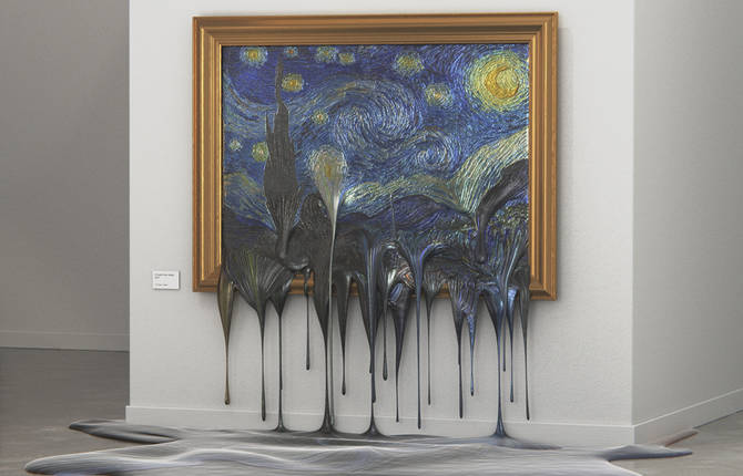 Famous Painting Disappearing by Alper Dostal