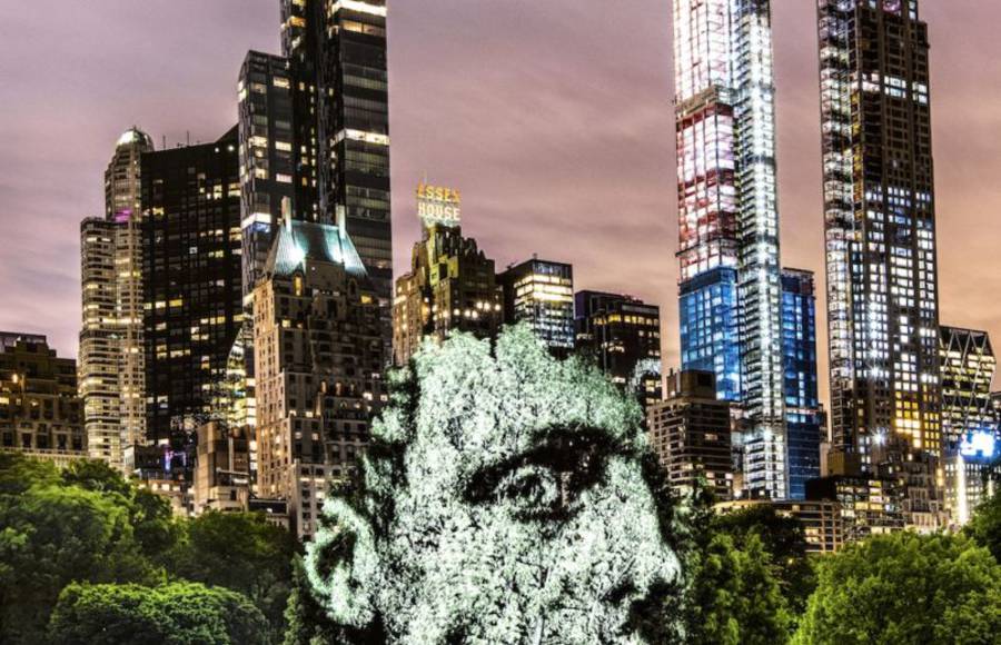 Immersive Portrait Projection in Central Park