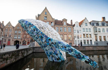 Giant Whale against Ocean’s Pollution in Bruges