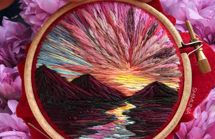 Romantic Landscapes in Perfect Embroideries