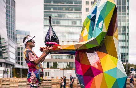 Okuda Brings Sculptures in the Streets of Boston