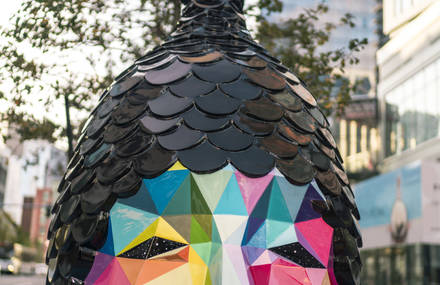 Okuda Brings Sculptures in the Streets of Boston