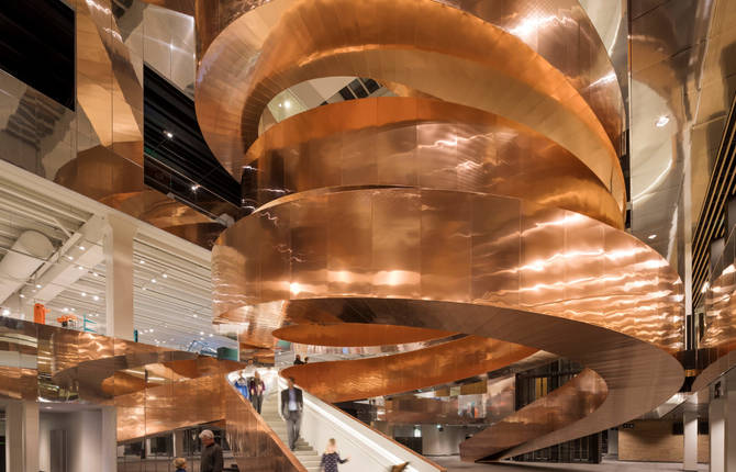 A Twisting Copper Stair