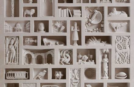 Architecture Carved into White Stone