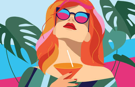 Colorful Portrait Illustrations for Different Hair Types