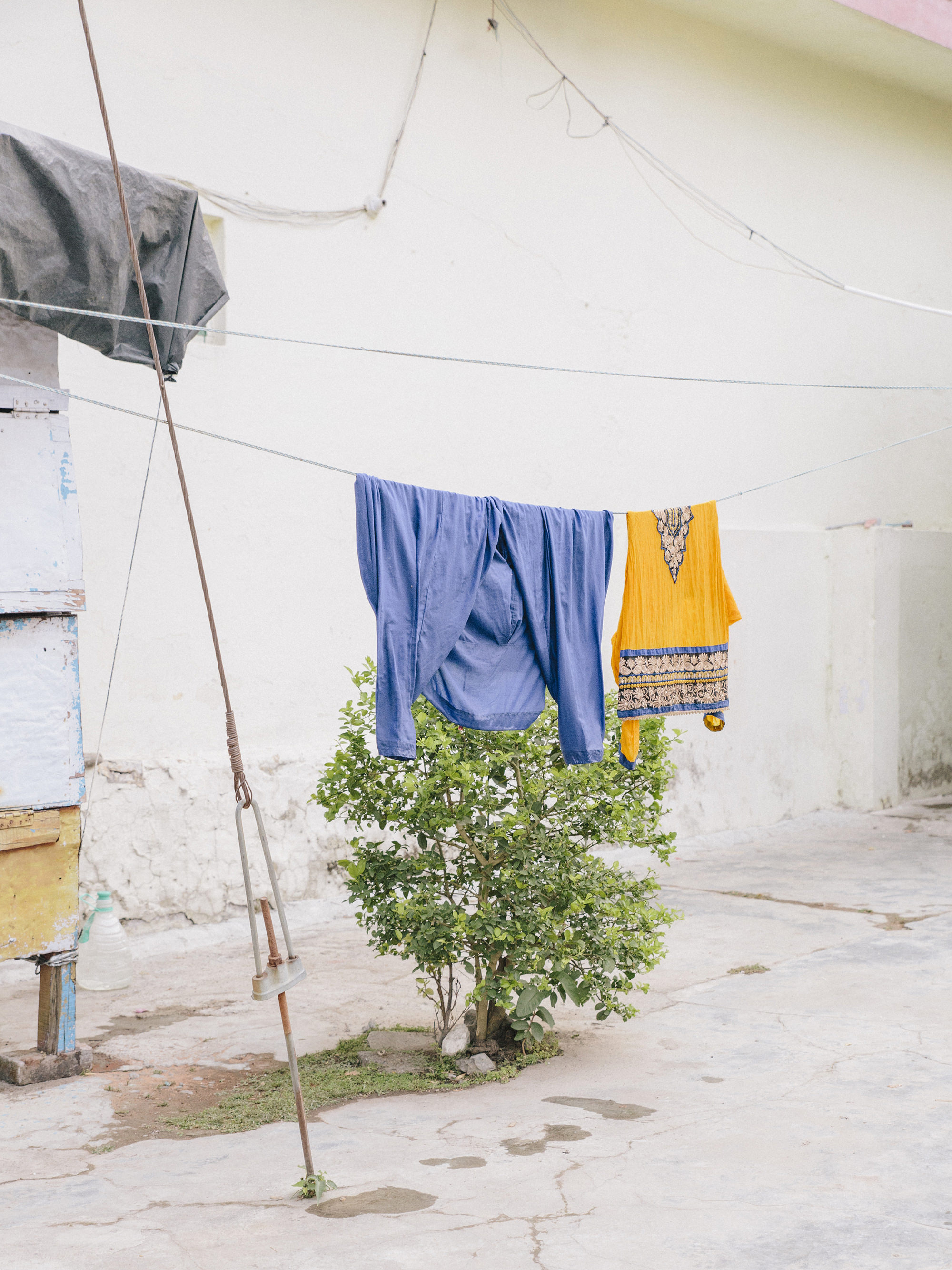 Drying clothes after holy dip, Rishikesh, India. 2017.