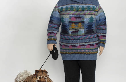 Life-size crochet and knits villagers