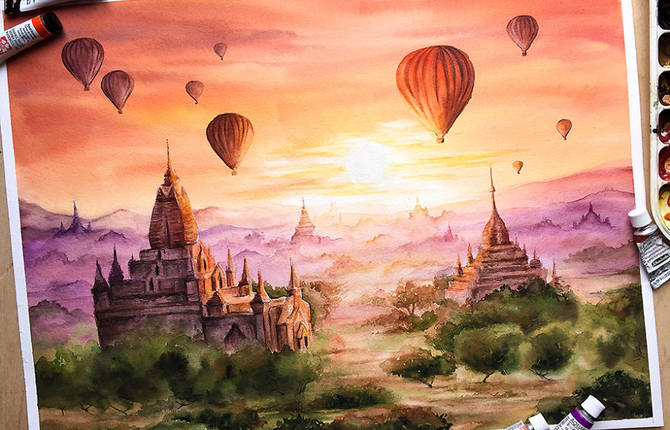 Watercolor Landscapes to Visually Travel