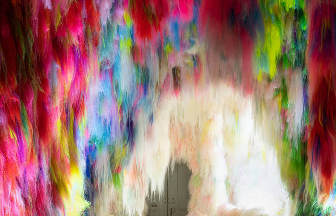 ShopFilter Created Colorful Art Installations Using Hair