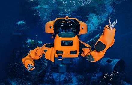 An Electric Submarine can Transform Itself Into an Underwater Robot