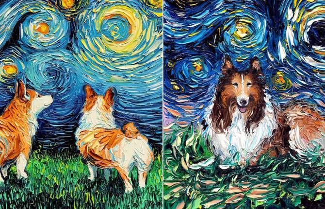 Dogs like in a Van Gogh’s Painting