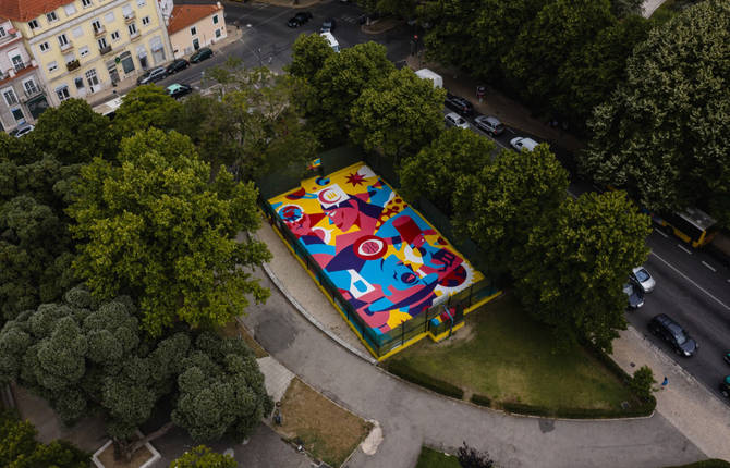 Stunning Basketball Court in Lisbon by AkaCorleone