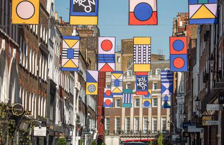Colorful Installation in London Street by Camille Walala