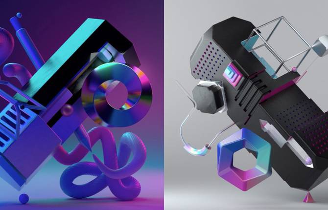 Colorful Animated 3D Art by Vincent Viriot