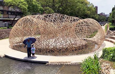 Spectacular Pavilion Entirely Made of Bamboos