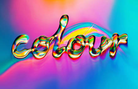 Beautiful Coloured Type with Water Bubbles