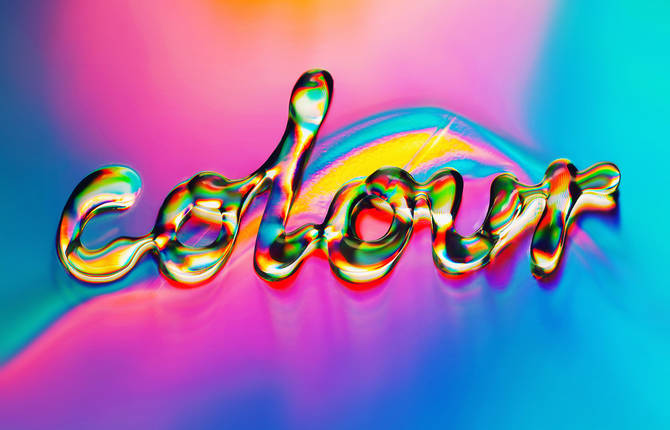 Beautiful Coloured Type with Water Bubbles