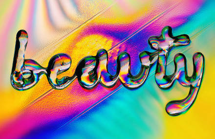 Beautiful Coloured Type with Water Bubbles