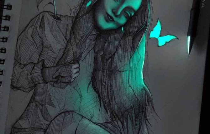 Enrique Bernal Fluorescents Drawings