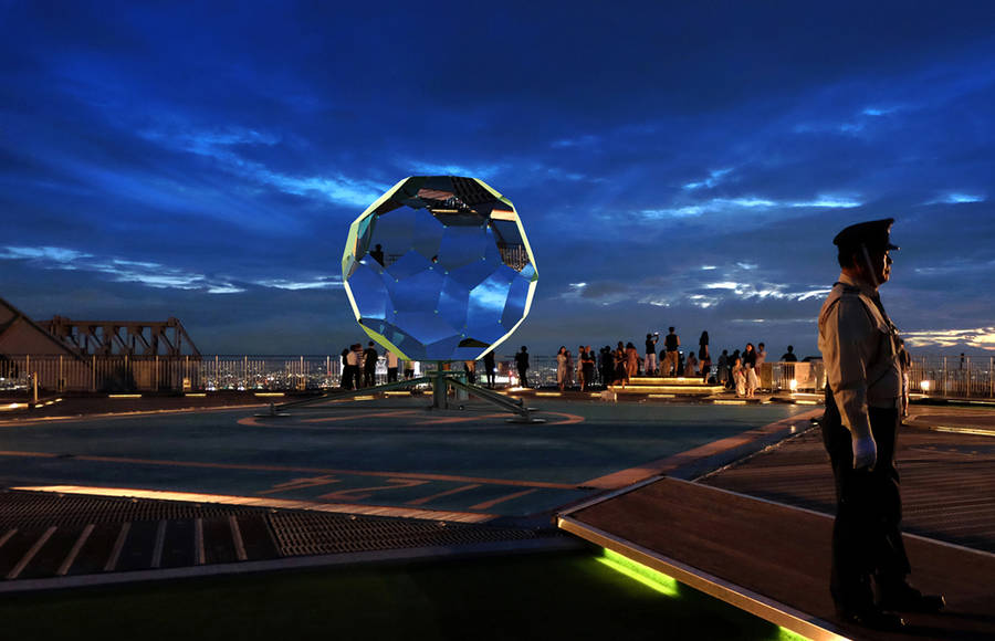 Illusion Lens Atop a Tower in Tokyo