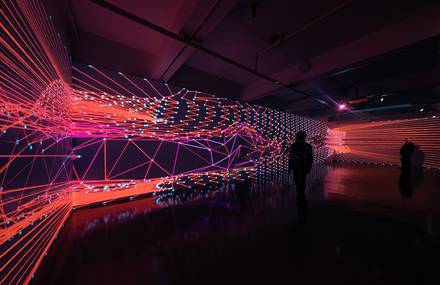 Stunning Installation with Colorful Graphics by Miguel Chevalier