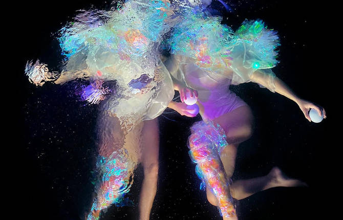 Surrealist Photographs of Floating Fabrics Underwater