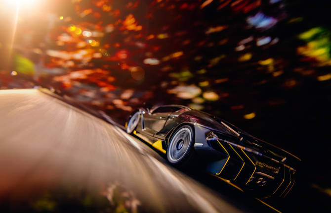 Clever Pictures of Toy Cars on a Cardboard Road