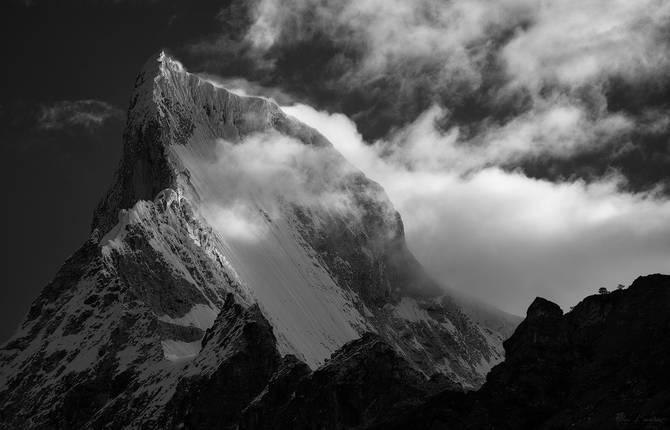 Majestic Mountains of Peru in Monochrome