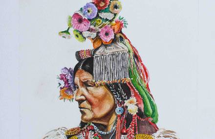 Brillant Painting of the Indian Traditional Headdresses
