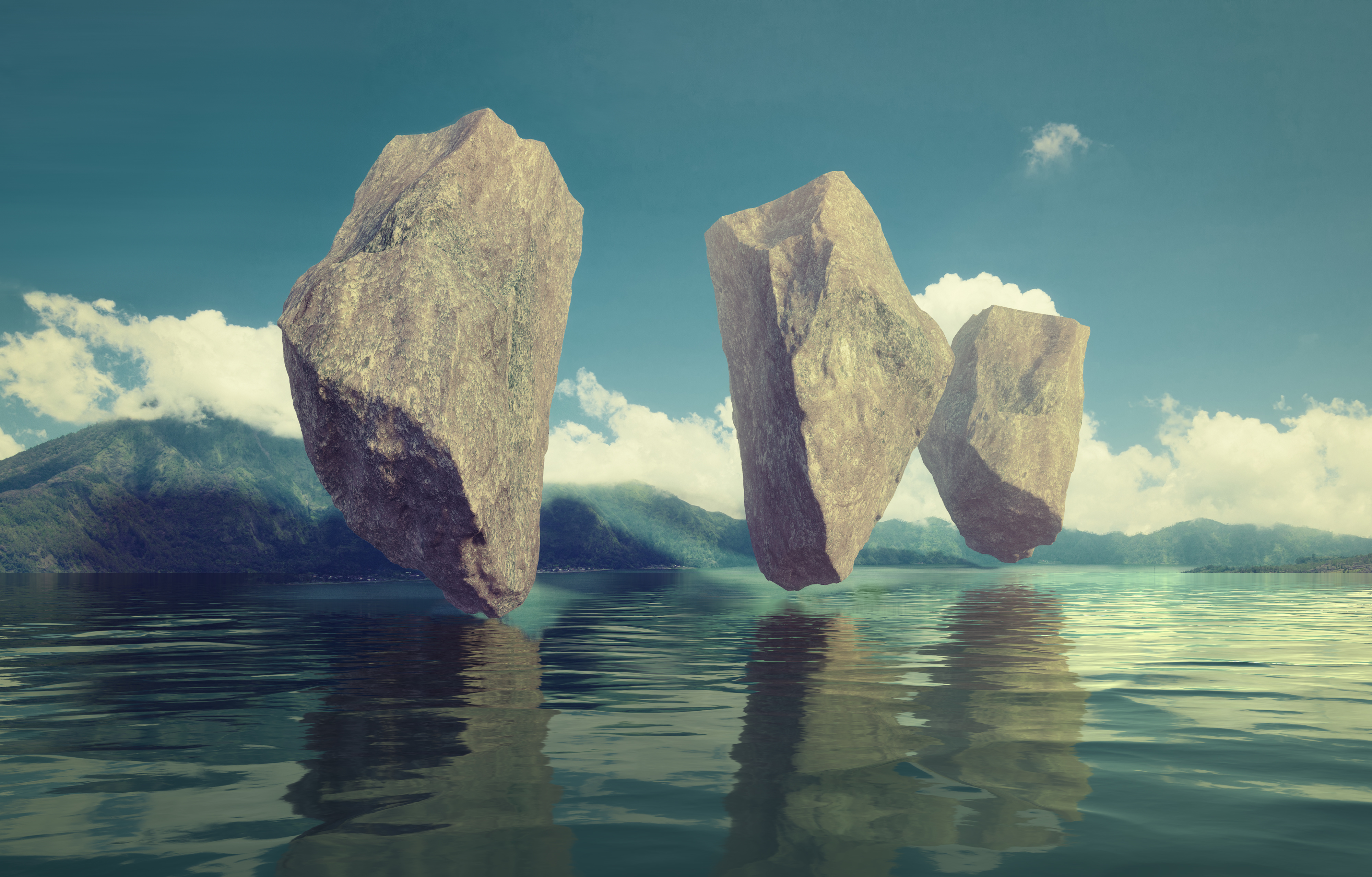 floating rocks