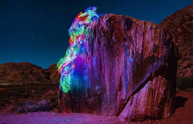 Pictures Illustrating Climbing Routes with Beautiful Lights