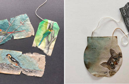 Little Paintings on Tea Bags