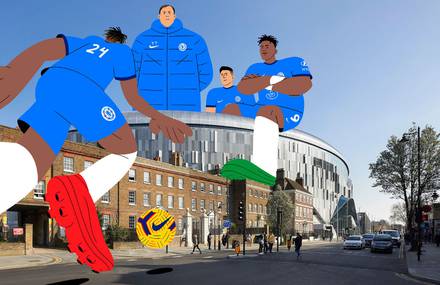 Chelsea Football Players between Illustration & Photography