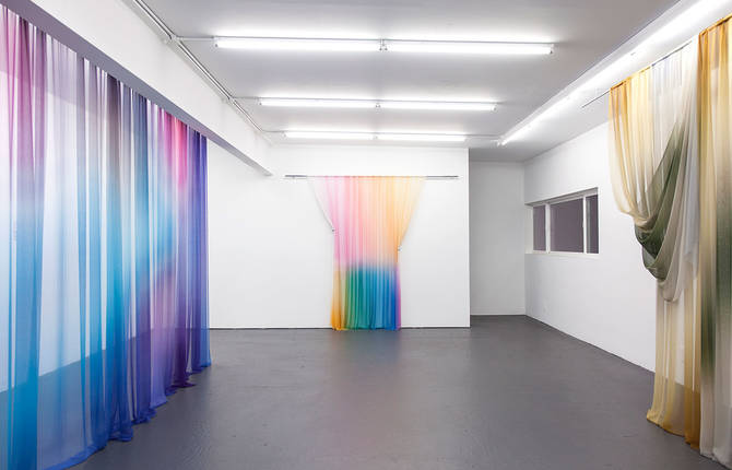 An Original Installation of Colored Silk by Justin Morin