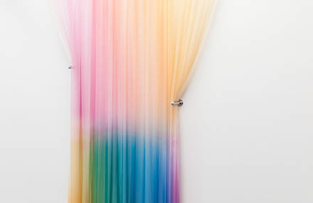 An Original Installation of Colored Silk by Justin Morin