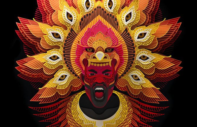 Papercut Inspired by the Dinagyang Festival