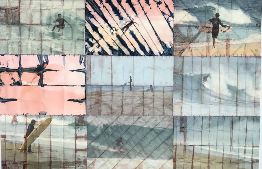 Mixed Media Artwork that Gives Strong Surf Vibes