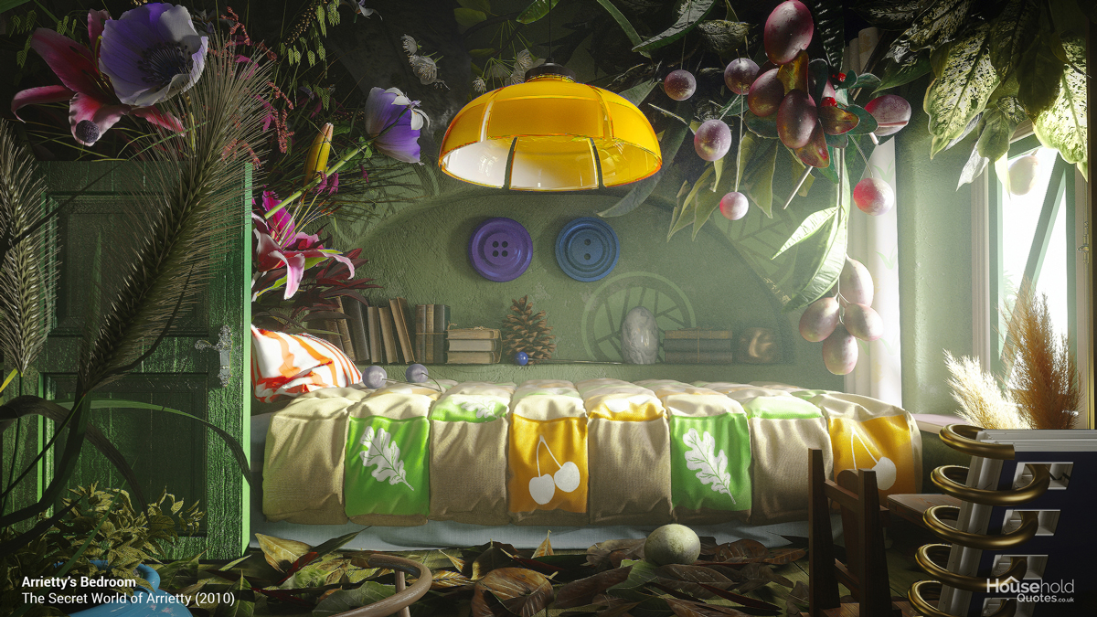 01-Studio-Ghibli-Interiors-Brought-to-Life-Arrietty’s-Bedroom