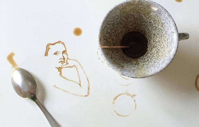 Coffee Used as Painting